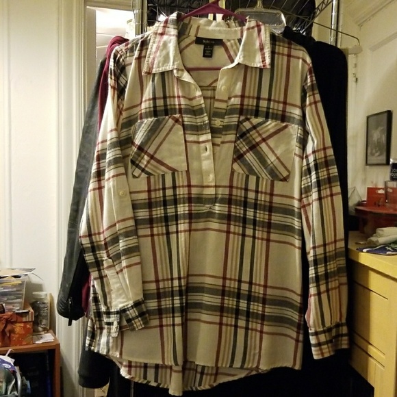 Tunic length half button top - Picture 1 of 5